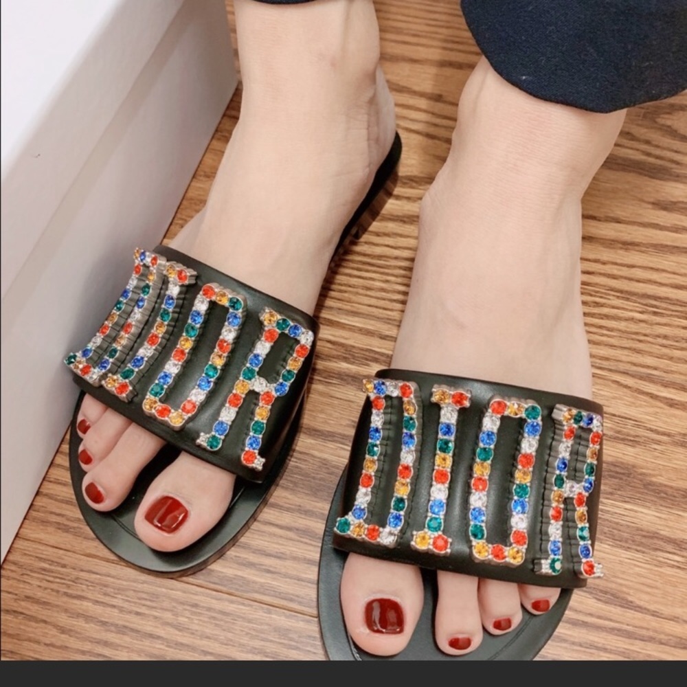 Dior diamonds logo sandal